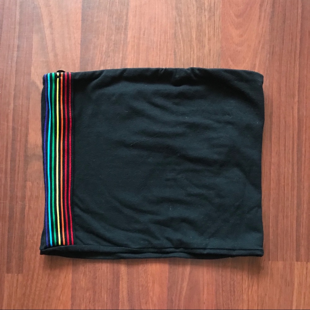 F21 Tube Top With Rainbow Striping
